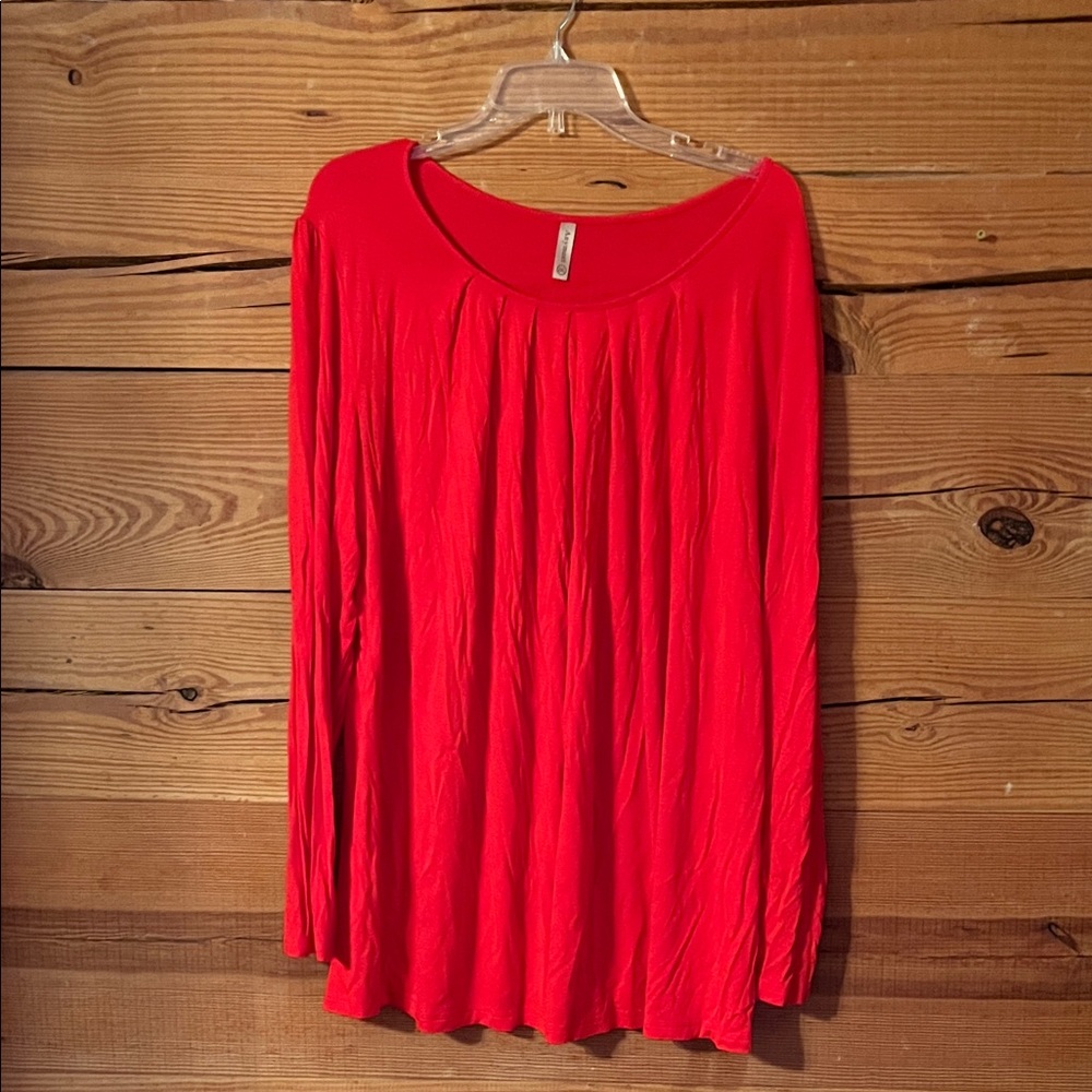 Elegant Scarlet Long Sleeve Top